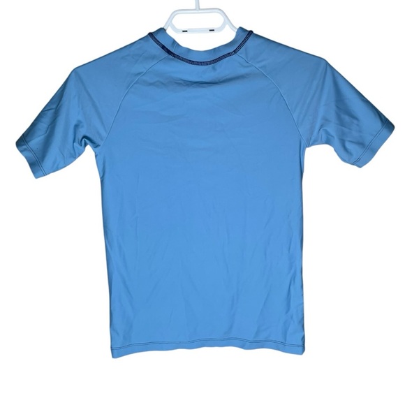 Hatley 10 Boys Rashguard Large Blue Short Sleeve Swim Tops Tshirt Vacation Beach - Picture 4 of 6